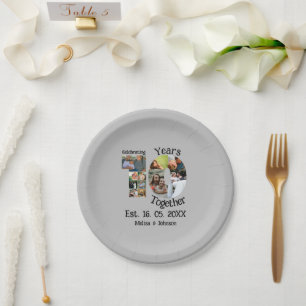 Assiettes En Carton Personnalisé 10e anniversaire mariage 11 photo col