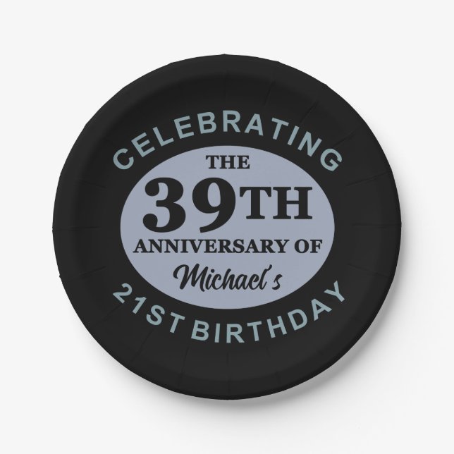 Assiettes En Carton Personnalisé 60e Humour d'anniversaire (Devant)