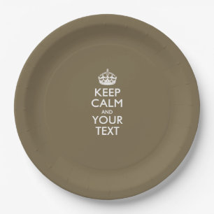 Assiettes En Carton Personnalisé maintenez le calme et votre texte