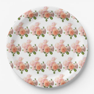 Assiettes En Carton Personnalisé Modèle moderne tendance Rose élégant