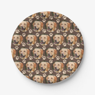 Assiettes En Carton Personnalisé Motif photo animal chien Brown