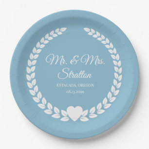 Assiettes En Carton Personnalisé Mr & Mrs Bride et Groom Newlyted