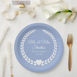 Assiettes En Carton Personnalisé Mr & Mrs Bride et Groom Newlyted