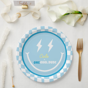 Assiettes En Carton Personnalisé Premier anniversaire Un Cool Dude Pla