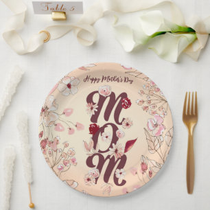 Assiettes En Carton Personnaliser Happy Mother's Day Maman