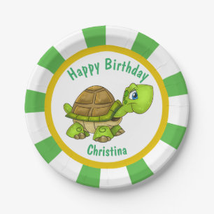 Assiettes En Carton Personnaliser la fête d'anniversaire de la tortue