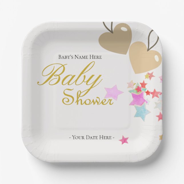 Assiettes En Carton Personnaliser le Baby shower migre (Recto)