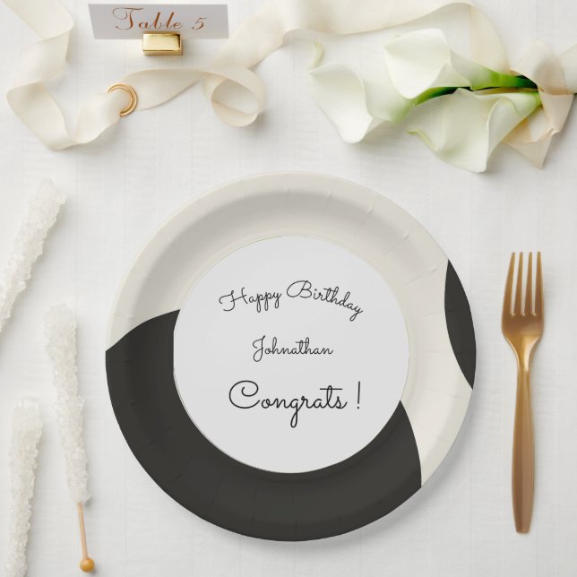 Assiettes En Carton Personnaliser le charme (Mariage)