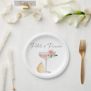 Assiettes En Carton Pétales et Pourvue - douche nuptiale