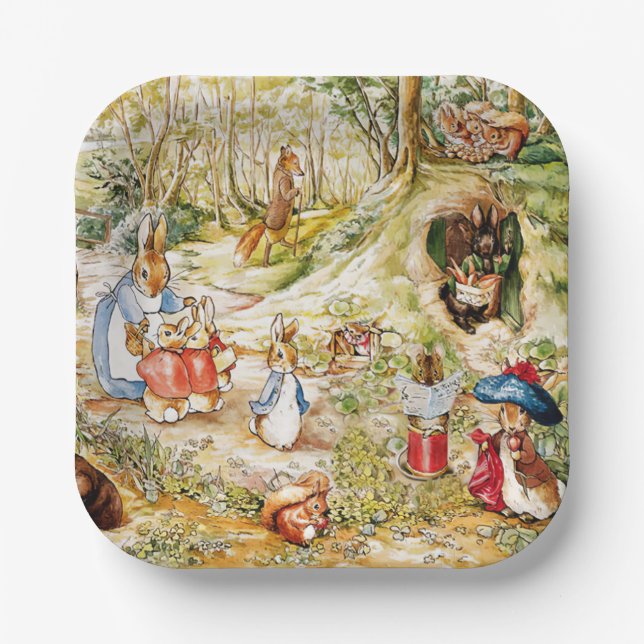 Assiettes En Carton Peter le lapin dans les bois (Recto)