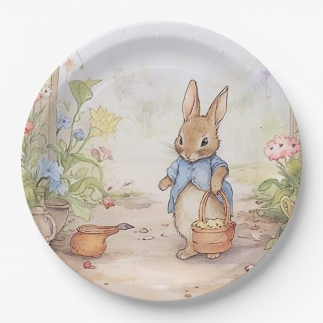 Assiettes En Carton Peter Rabbit Baby Shower (Devant)
