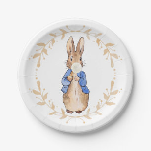Assiettes En Carton Peter Rabbit soufflant de gomme blanche