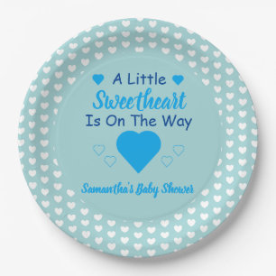 Assiettes En Carton Petit Baby shower de coeur