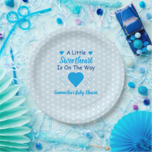 Assiettes En Carton Petit Baby shower de coeur