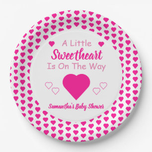 Assiettes En Carton Petit Baby shower de coeur