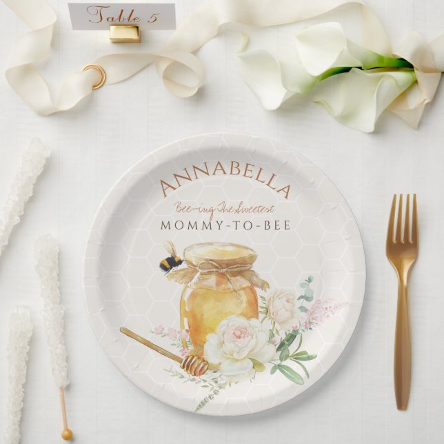 Assiettes En Carton Petit Baby shower de miel doux (Mariage)