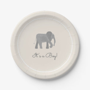 Assiettes En Carton Petit baby shower d'éléphant