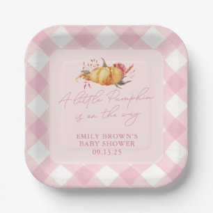 Assiettes En Carton Petit Baby shower Floral Citrouille fille