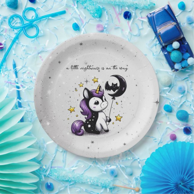 Assiettes En Carton Petit Baby shower Unicorn (Fête)