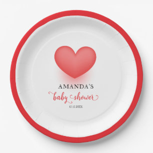 Assiettes En Carton Petit Baby shower Valentin mini-amoureux