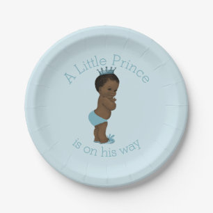 Assiettes En Carton Petit bleu ethnique vintage de prince baby shower