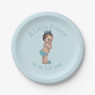 Assiettes En Carton Petit bleu vintage de prince baby shower
