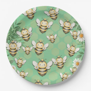 Assiettes En Carton Petit buzz Plaques de la fête en papier de l'abeil