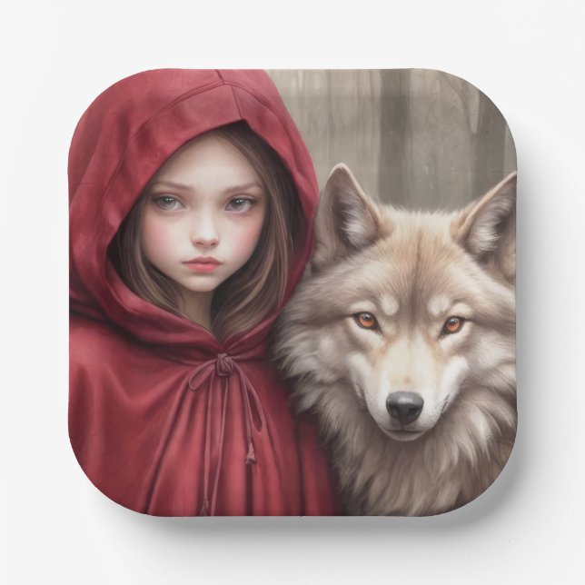 Assiettes En Carton Petit Chaperon Rouge (Recto)