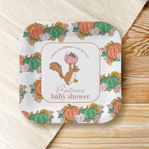 Assiettes En Carton Petit Citrouille sur le chemin Baby shower des fil