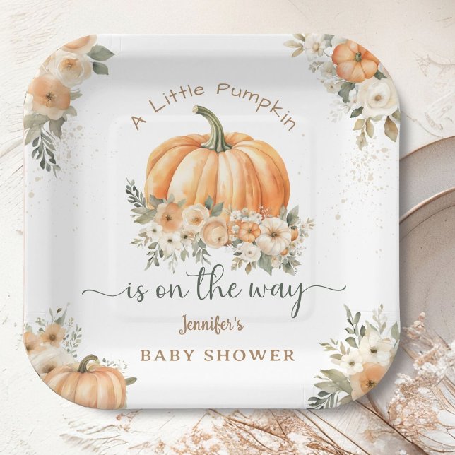 Assiettes En Carton Petit Citrouille sur le chemin Boho Baby shower d' (Créateur téléchargé)
