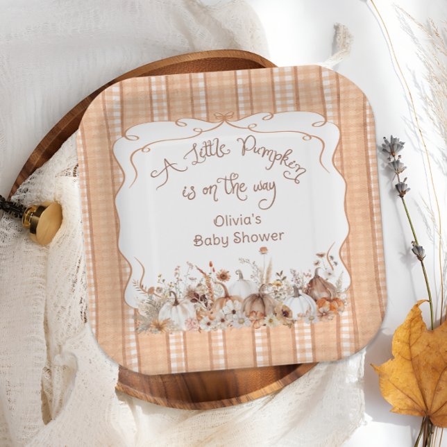 Assiettes En Carton Petit Citrouille sur le chemin Boho Baby shower Fl (Créateur téléchargé)