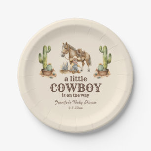Assiettes En Carton petit cowboy en chemin, baby shower garçon
