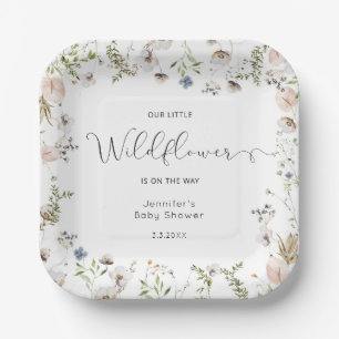 Assiettes En Carton Petit fleur sauvage en route baby shower