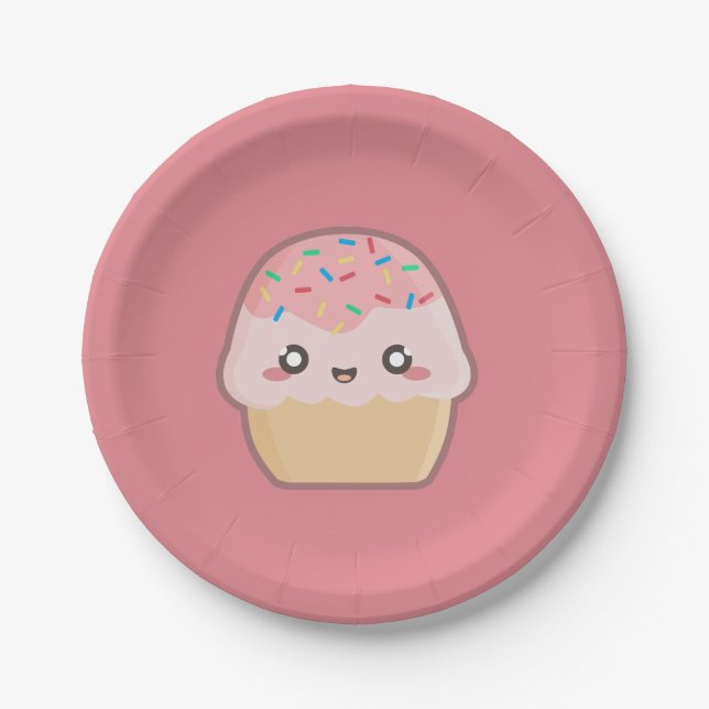 Assiettes En Carton Petit gâteau de Kawaii (Devant)