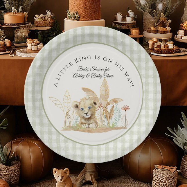 Assiettes En Carton Petit Lion King Safari Jungle Baby shower garçon (Créateur téléchargé)