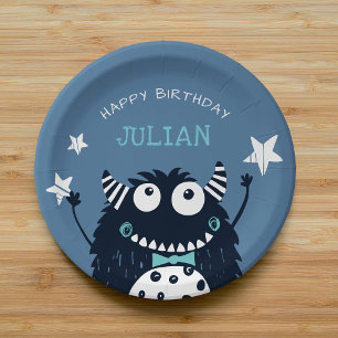 Assiettes En Carton Petit monstre   Parti Anniversaire de enfant perso