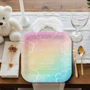 Assiettes En Carton Petit morceau de ciel arc-en-ciel
