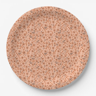Assiettes En Carton Petit motif rose rouge marron crème mignon