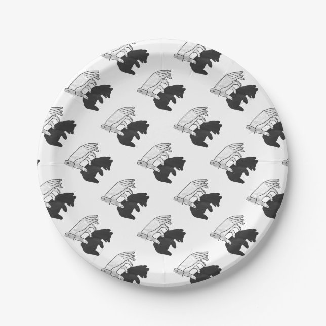 Assiettes En Carton Petit ours Ours Silhouette Main (Devant)