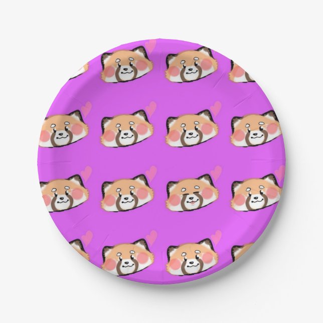 Assiettes En Carton Petit panda par Plaques de papier Lilia (Devant)