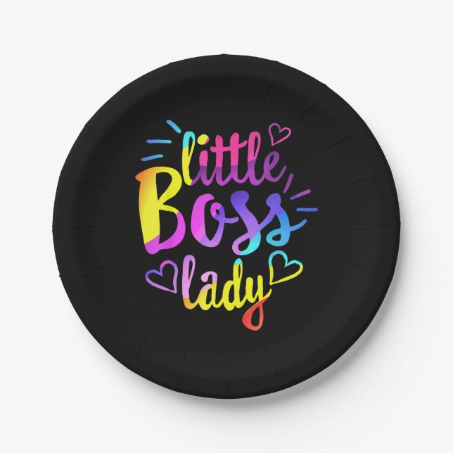 Assiettes En Carton Petit Patron Lady Girls Enfants Fille Bébé mini bo (Devant)