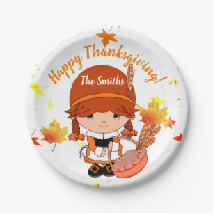 Assiettes En Carton Petit pèlerin Thanksgiving sur mesure