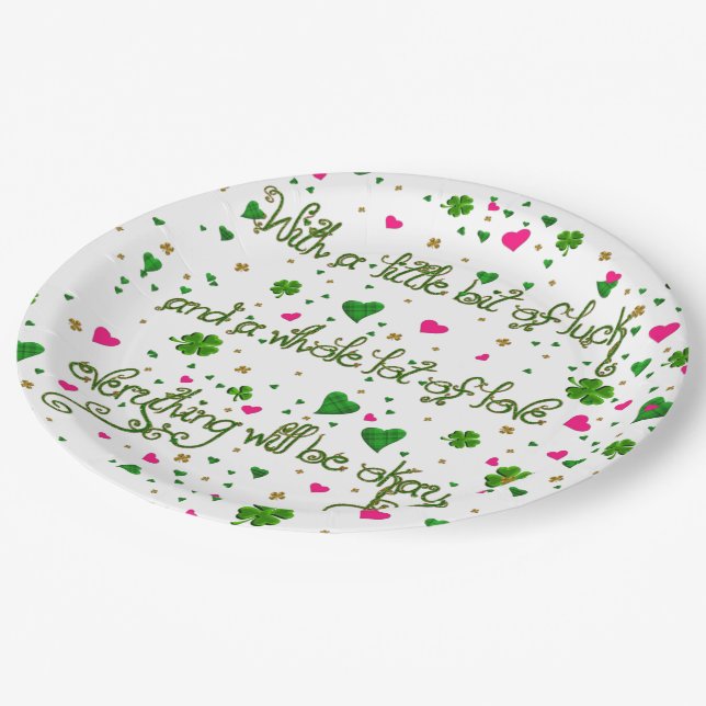 Assiettes En Carton Petit peu de plaques de papier irlandaises 9 pouce (Angle)