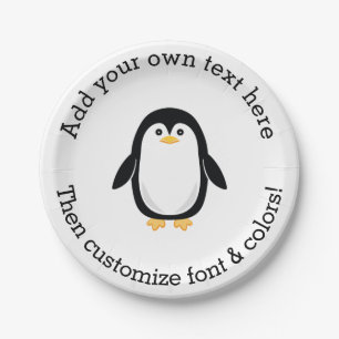 Assiettes En Carton Petit pingouin mignon