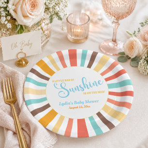 Assiettes En Carton Petit Rayon De Baby shower Soleil
