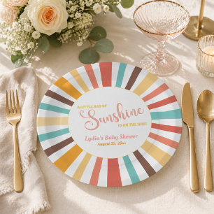 Assiettes En Carton Petit Rayon De Baby shower Soleil