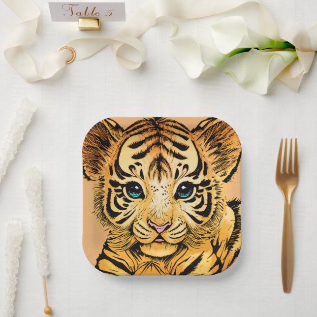 ASSIETTES EN CARTON PETIT TIGER (Mariage)