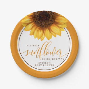 Assiettes En Carton Petit Tournesol Floral Sur Le Chemin Baby shower