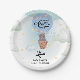 Assiettes En Carton petite aventure homme attend le baby shower ours