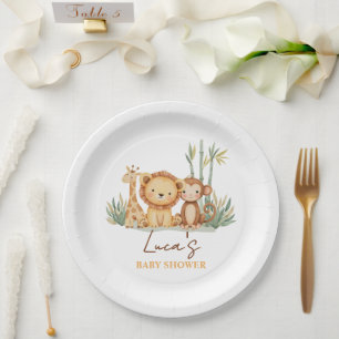 Assiettes En Carton Petite Aventure Safari Baby Shower